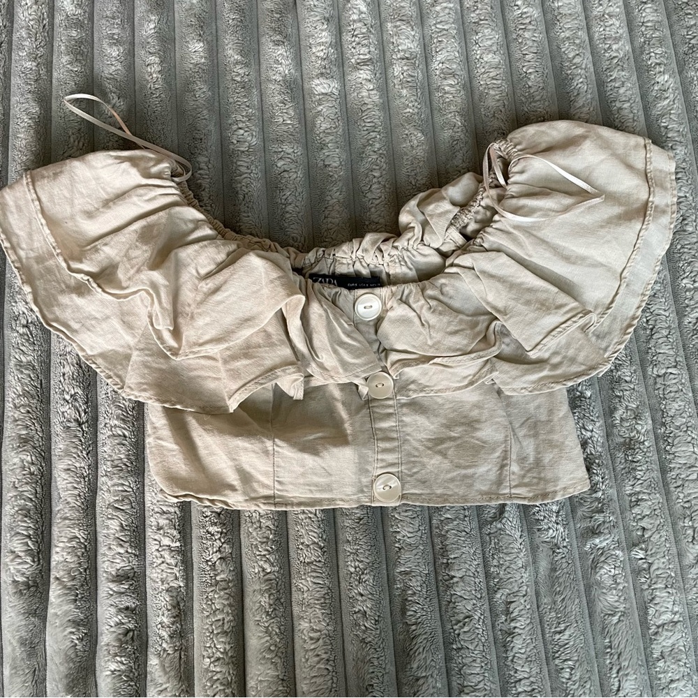Zara Linen Crop Top